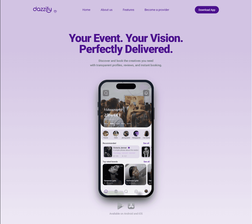 Dazzify - Event Planning Platform gallery image 1