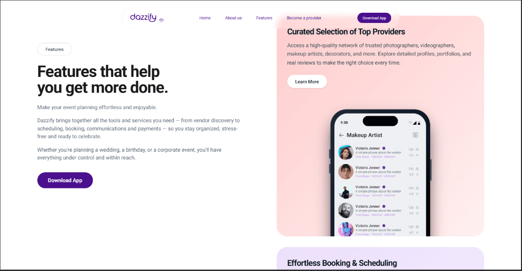 Dazzify - Event Planning Platform gallery image 3