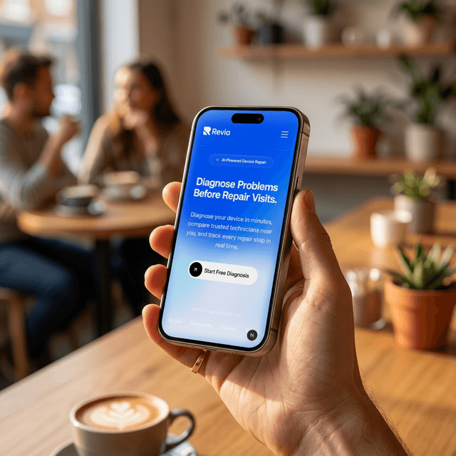 Revia - AI-Powered Repair Platform - Hero image showcasing the Electronics Repair project
